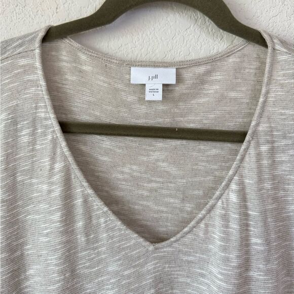 J. Jill Lagenlook Tunic Top Sz L Linen Cotton Blend Slub Knit V-Neck 3/4 Sleeve - Picture 5 of 6